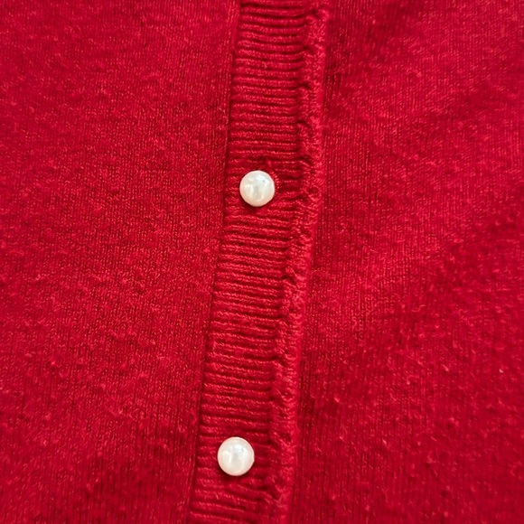 Elegant Red Women's Cardigan - Picture 3 of 6